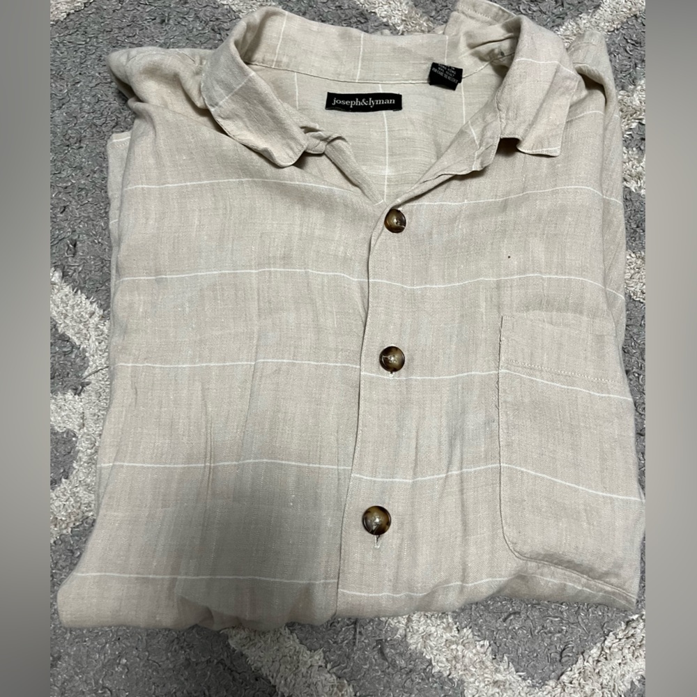 Oversized linen button down